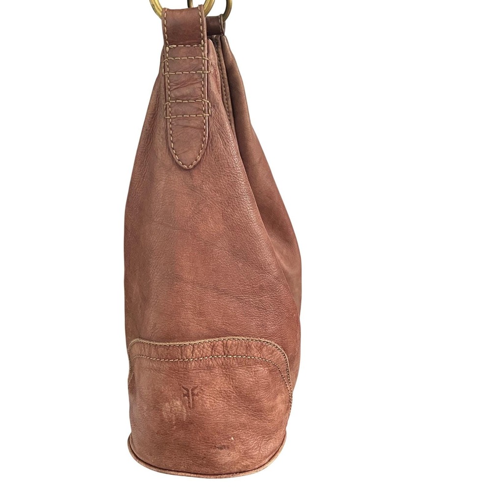 Frye Campus Hobo/Shoulder Bag Distressed Walnut Slouchy Western - Picture 5 of 14